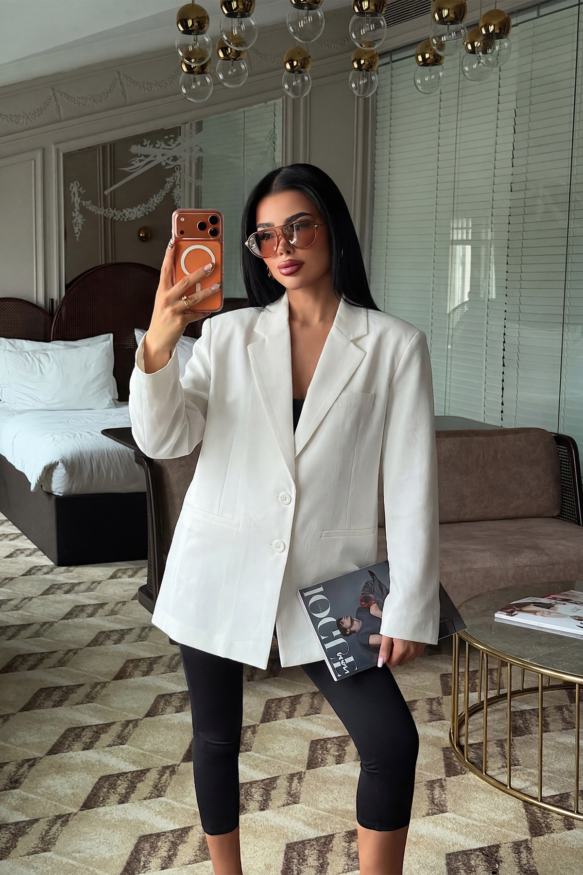 Beyaz Sidrit Oversize Blazer - 2