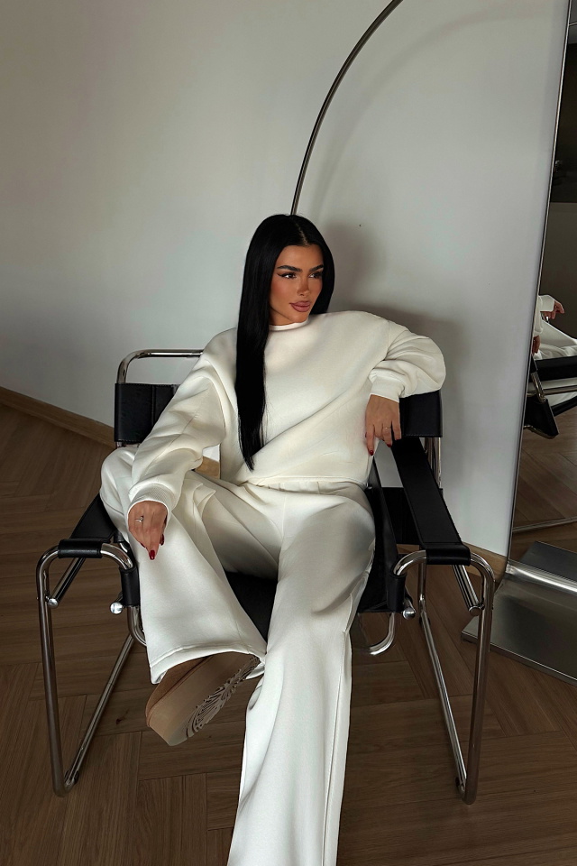 Beyaz Valenty Eşofman Takımı ATE-4158 - 1