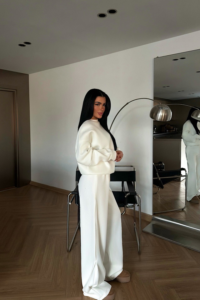 Beyaz Valenty Eşofman Takımı ATE-4158 - 3