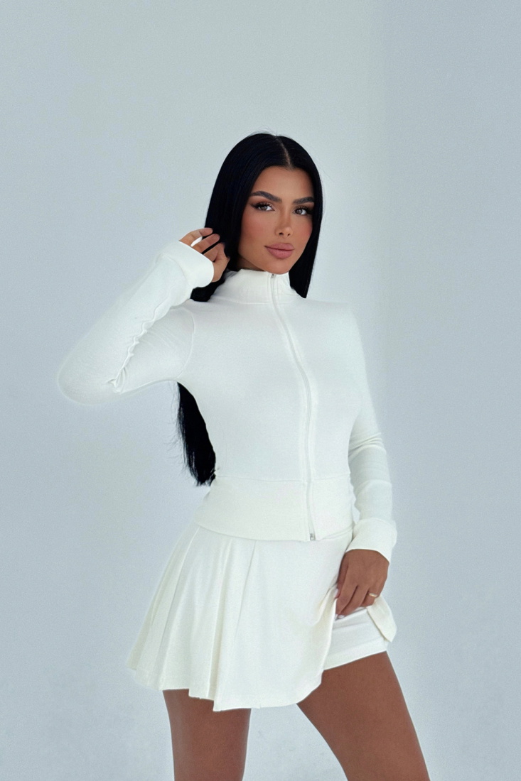 Beyaz Lola Şort Etekli Takım ATE-2042 - EYYO