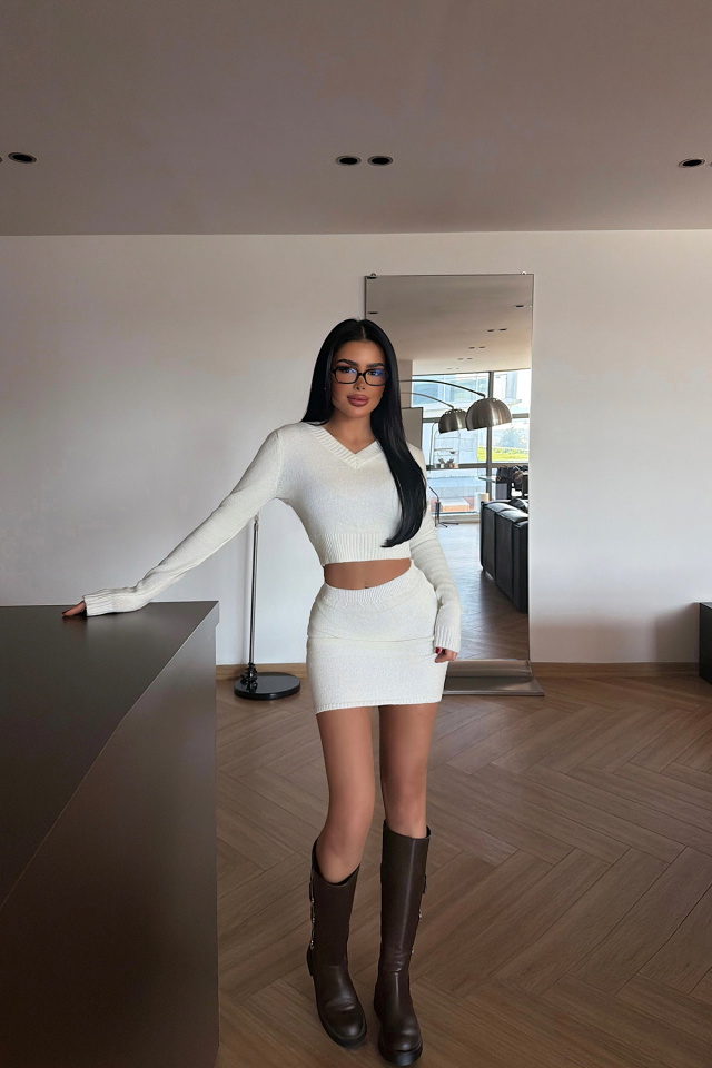 Beyaz İlue Triko Takım