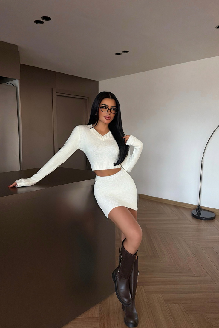 Beyaz İlue Triko Takım ATE-4379 - EYYO