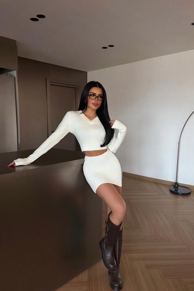 Beyaz İlue Triko Takım ATE-4379 