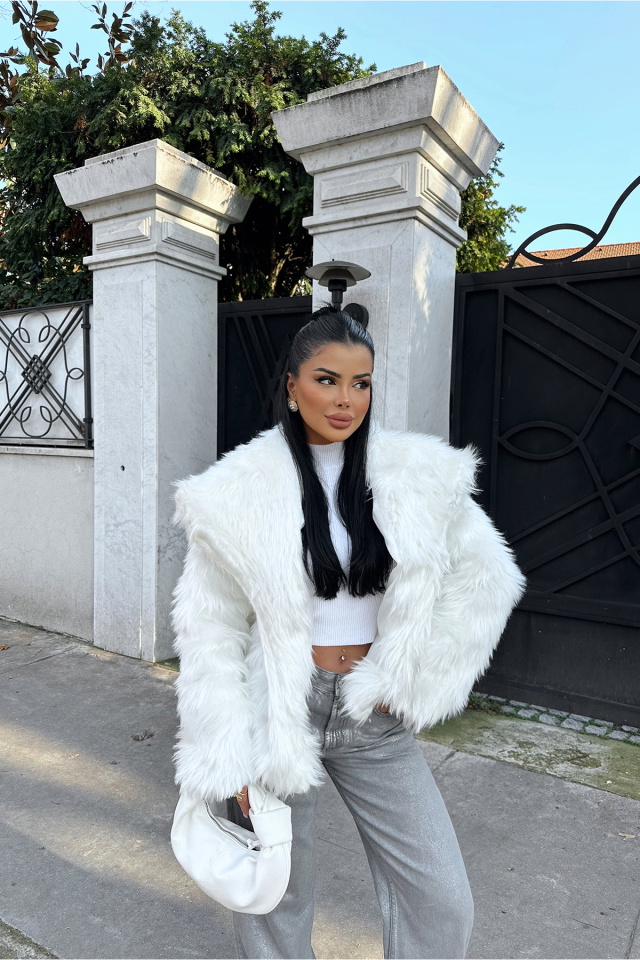 Beyaz Eva Kısa Kürk ATE-0681 - 5