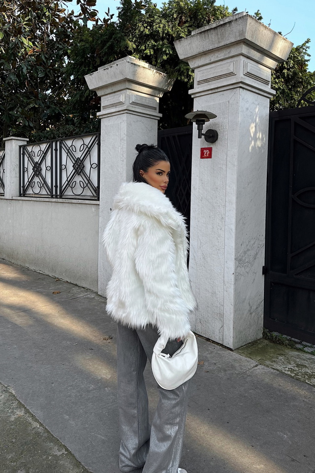 Beyaz Eva Kısa Kürk ATE-0681 - 10