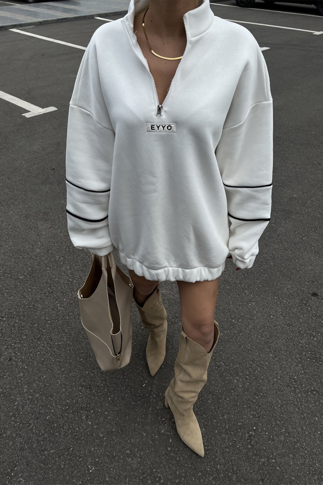 Beyaz Eyyo Baskılı Basic Sweat ATE3322 - 2