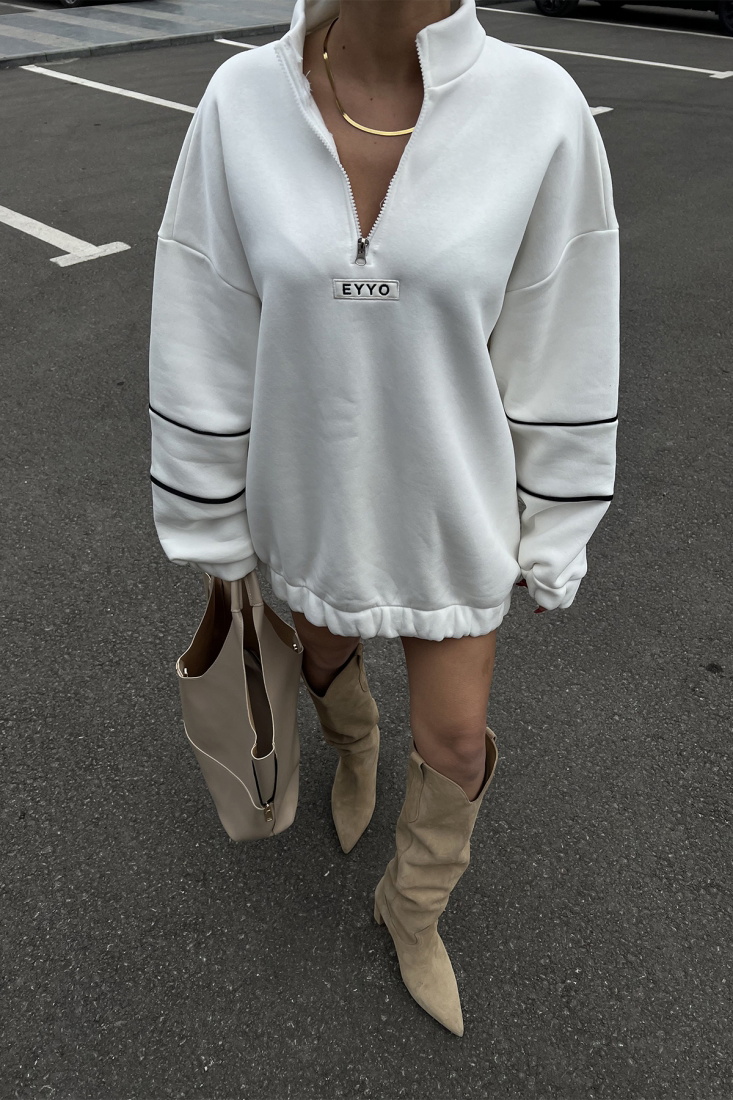 Beyaz Eyyo Baskılı Basic Sweat ATE3322 - EYYO ATELIER