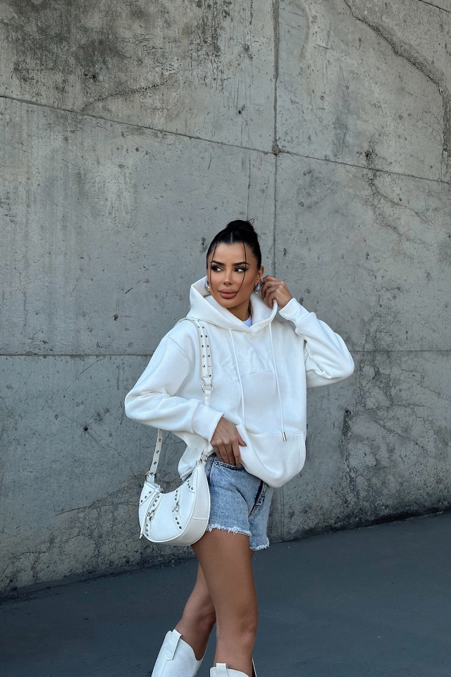 Beyaz Dove Eyyo Nakışlı Sweat ATE-0799 - 3