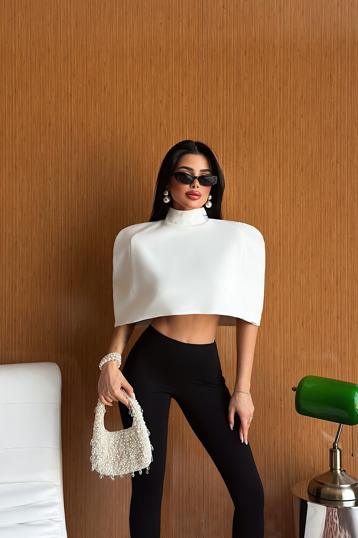 Beyaz Suuti Crop Bluz - 1