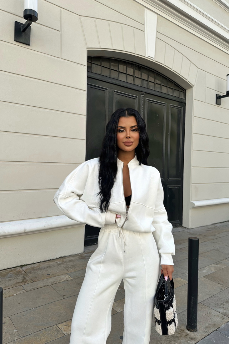 Beyaz Fermuar Detay Takım ATE-0413 - EYYO