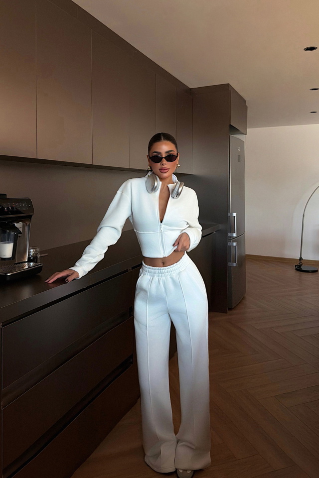 Beyaz Doutzen Eşofman Takımı ATE-3848 