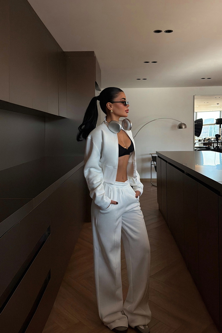 Beyaz Doutzen Eşofman Takımı ATE-3848 - EYYO