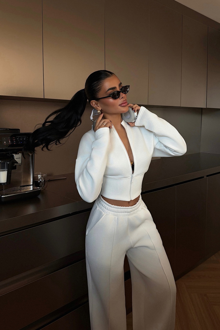 Beyaz Doutzen Eşofman Takımı ATE-3848 - EYYO