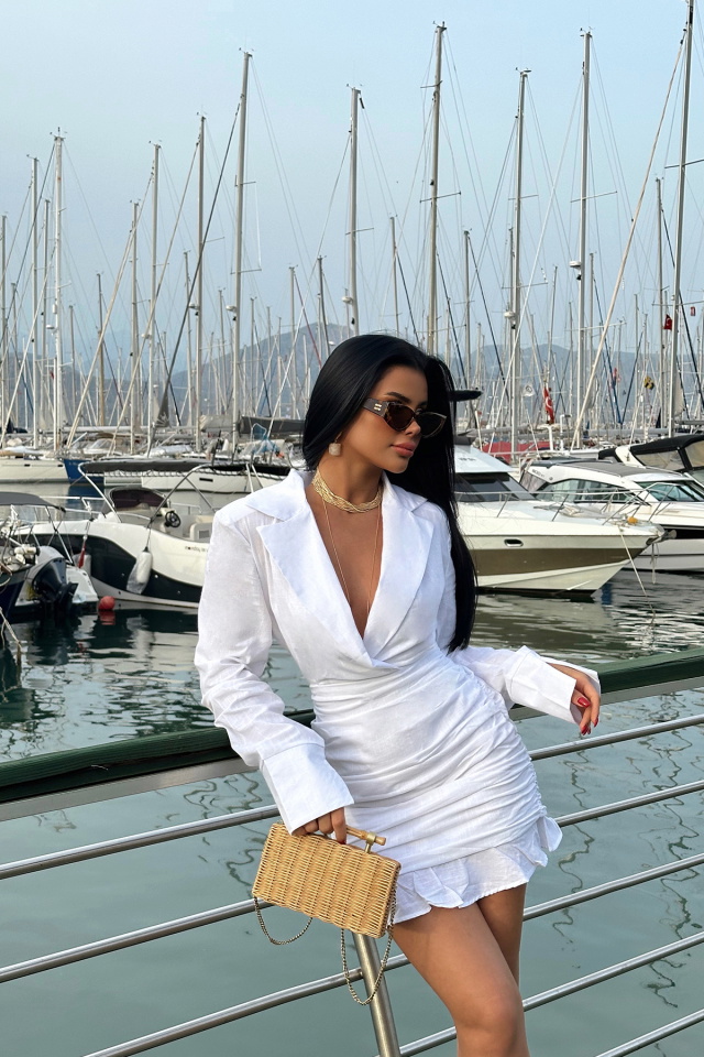 Beyaz Tahlia Elbise ATE7237 - 1