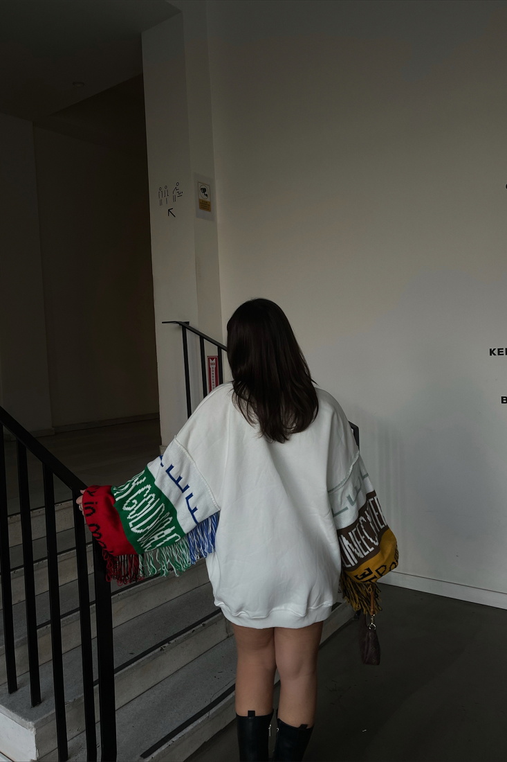 Beyaz Holıday Baskılı Sweat ATE3212 - EYYO