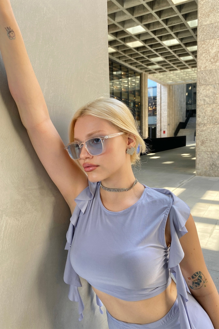 Beyaz İnce Çerçeveli Gözlük ATE4652 - EYYO