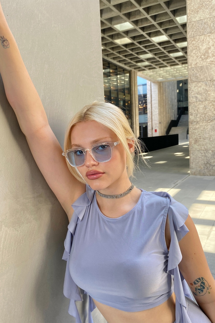 Beyaz İnce Çerçeveli Gözlük ATE4652 - EYYO