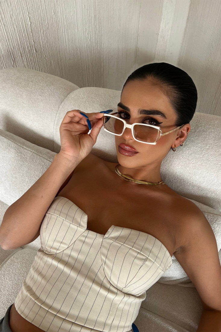 Beyaz İnce Çerçeveli Gözlük ATE6722 - EYYO