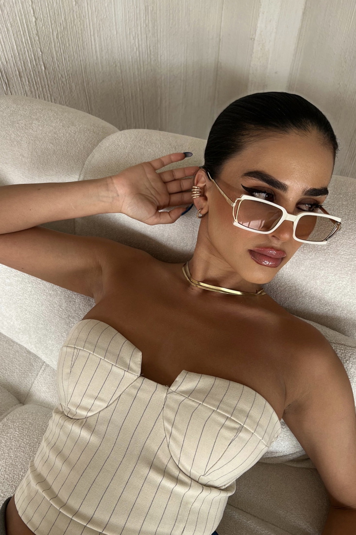 Beyaz İnce Çerçeveli Gözlük ATE6722 - EYYO