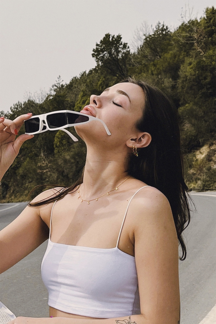 Beyaz Kalın Çerçeveli Gözlük ATE4104 - EYYO