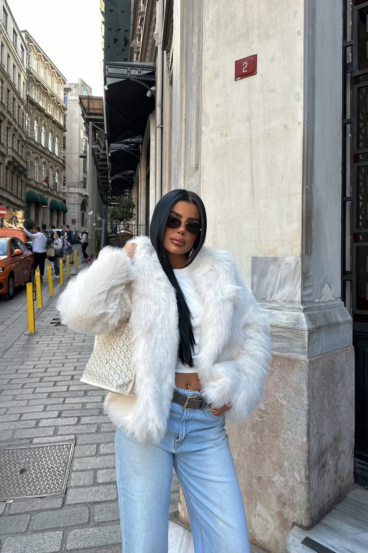 Beyaz Kısa Kürk ATE-1600 - EYYO