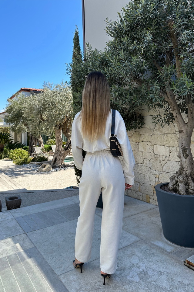 Taş Kruvaze Yaka Tulum ATE4889 - 5