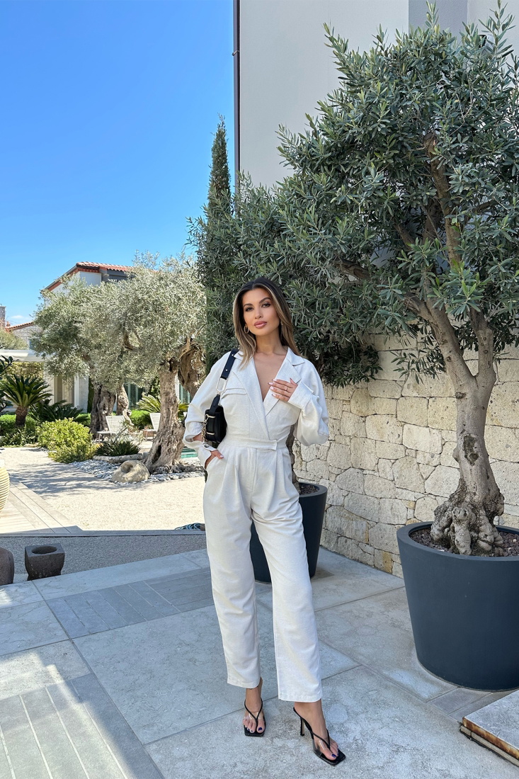 Taş Kruvaze Yaka Tulum ATE4889 - EYYO