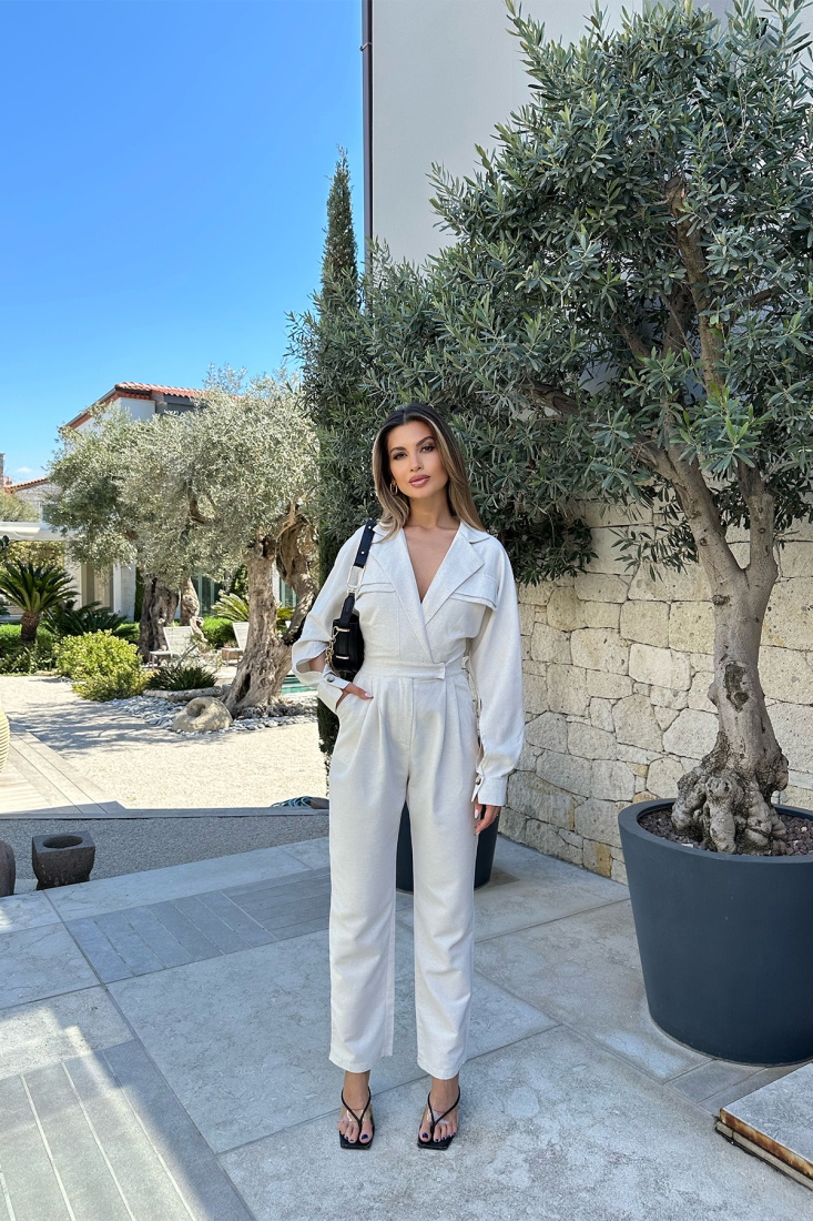 Taş Kruvaze Yaka Tulum ATE4889 - EYYO