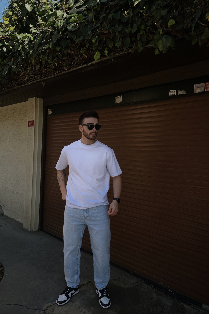 Beyaz Loveless Yazılı Tişört ATE5017 - EYYO