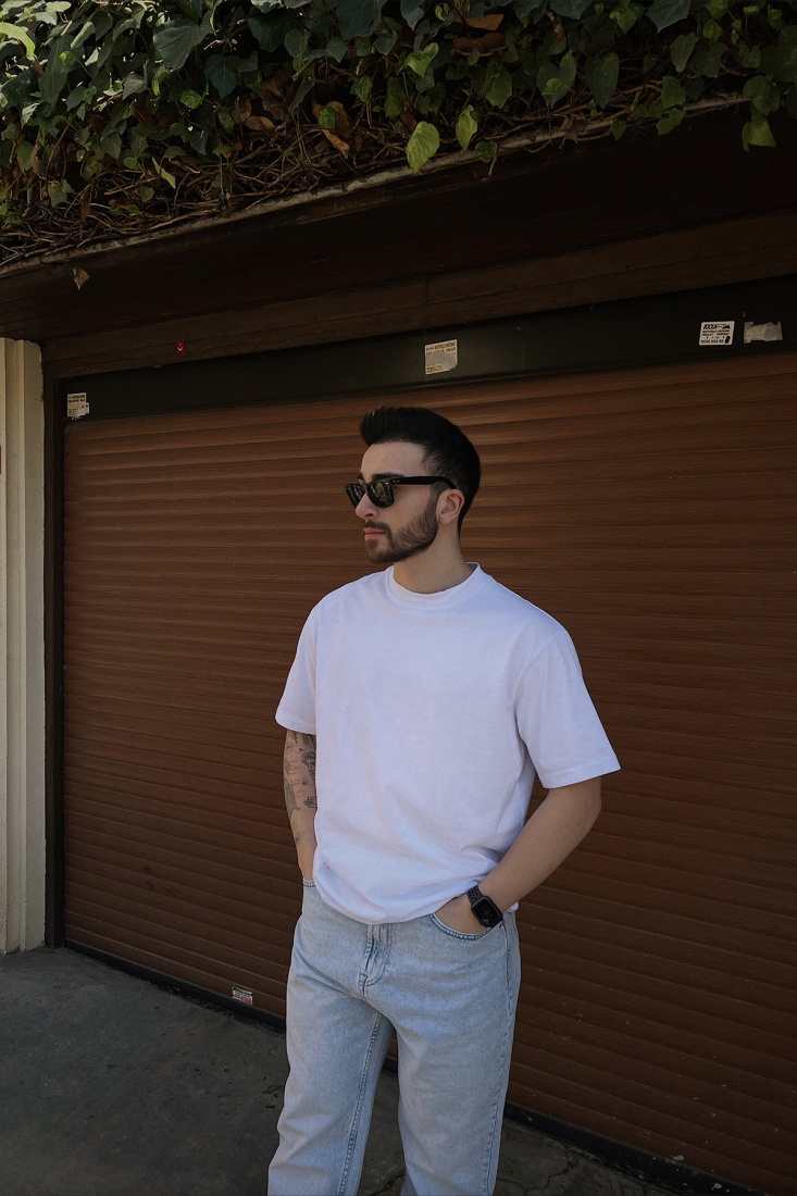 Beyaz Loveless Yazılı Tişört ATE5017 - EYYO