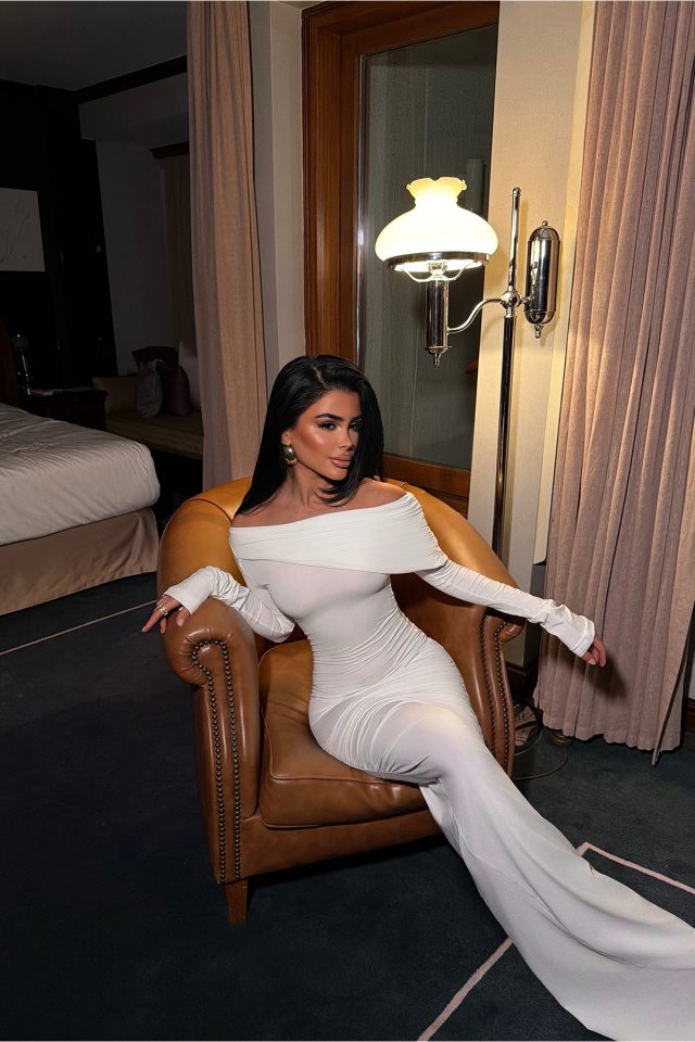 Beyaz Eywa Uzun Elbise ATE-4004 - 3