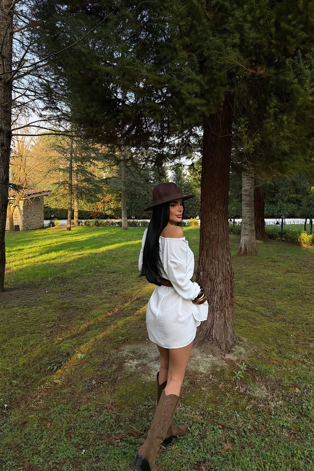 Beyaz Maputi Elbise ATE-4949 - 5