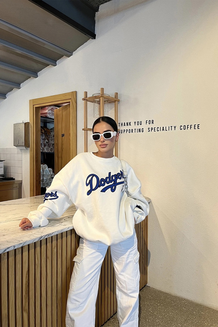 Beyaz Önü Baskılı Sweat ATE3496 - NOON