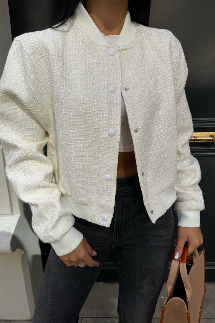 Beyaz Önü Düğmeli Ceket ATE8460 - EYYO