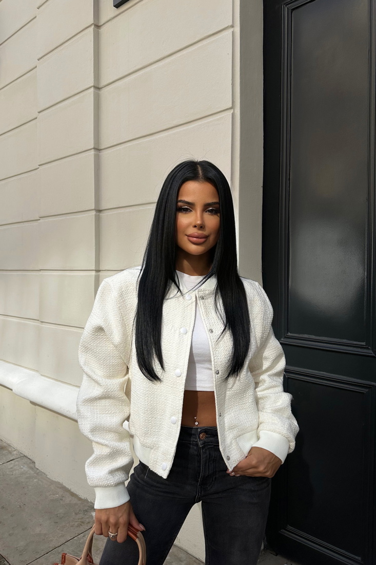 Beyaz Önü Düğmeli Ceket ATE8460 - EYYO