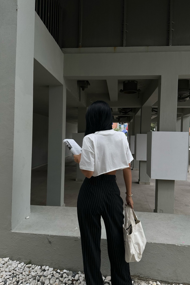 Beyaz Önü Yazılı Crop Top ATE7982 - 5