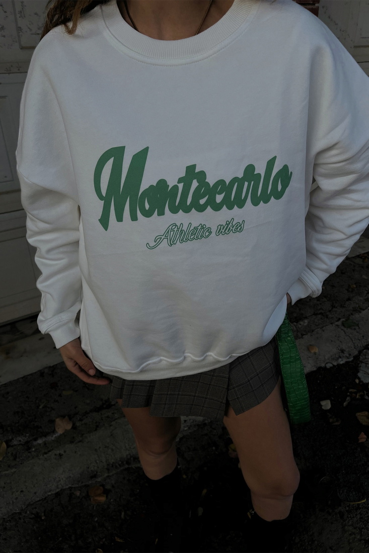 Beyaz Oversize Basic Sweat ATE2531 - EYYO