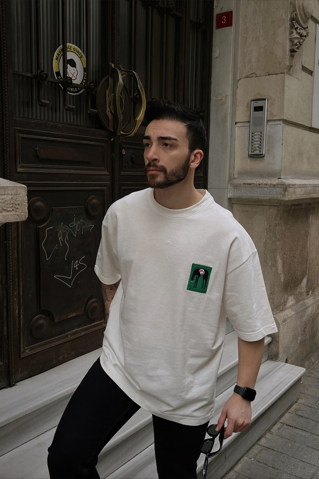 Beyaz Oversize Tişört ATE5130 