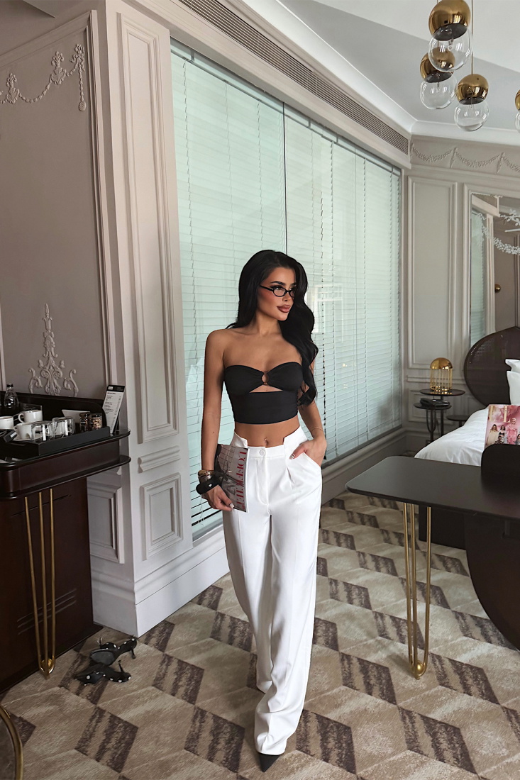 Beyaz Sirwala Pantolon ATE-4995 - EYYO