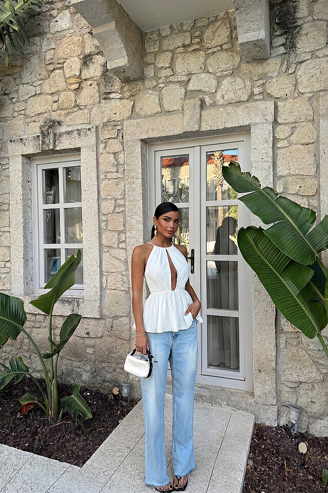 Beyaz Smock Bluz -