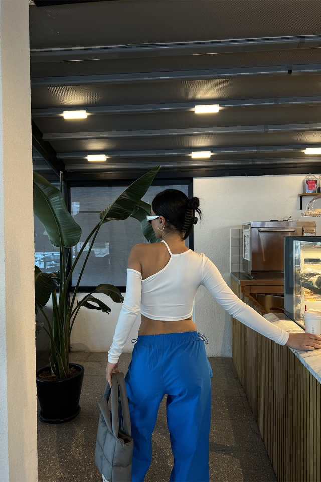 Beyaz Pencere Detay Crop Top ATE3266 - 5
