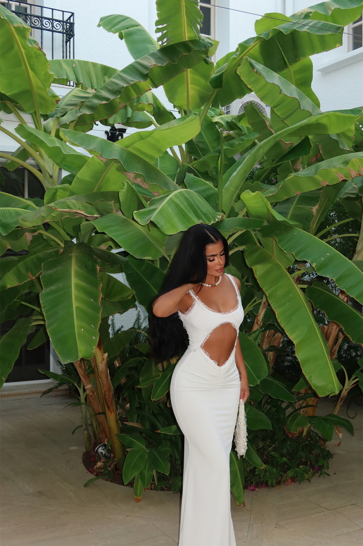 Beyaz Bellamy Elbise ATE-1524 - EYYO