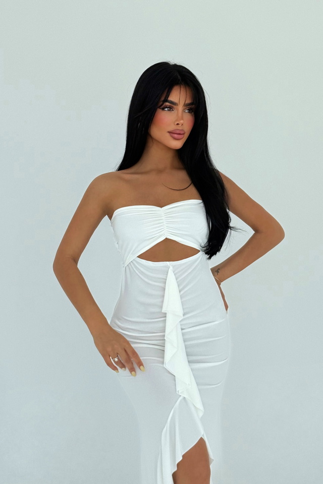 Beyaz Lilas Elbise ATE-2934 - 7