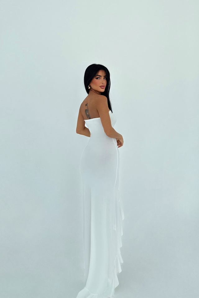 Beyaz Lilas Elbise ATE-2934 - 8