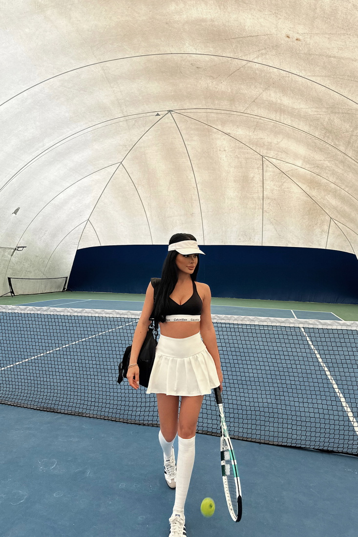 Beyaz Pileli Mini Etek ATE-0887 - EYYO