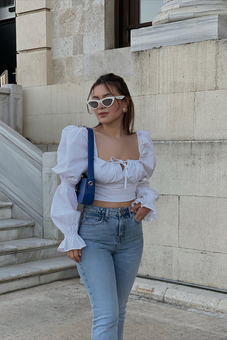 Malini Poplin Crop Top ATE1017 - EYYO ATELIER