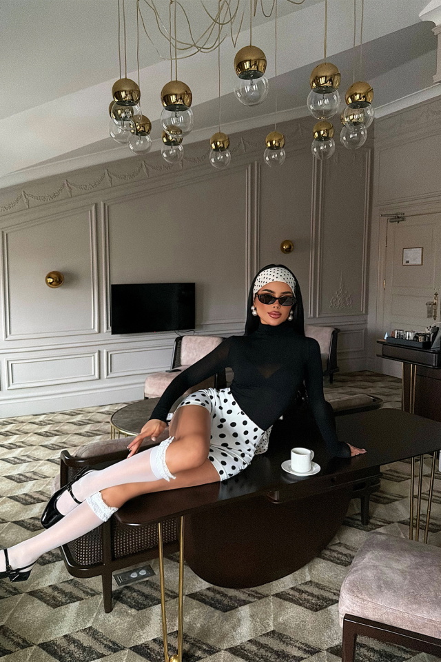 Beyaz Puntu Şort ATE-5015 - 5