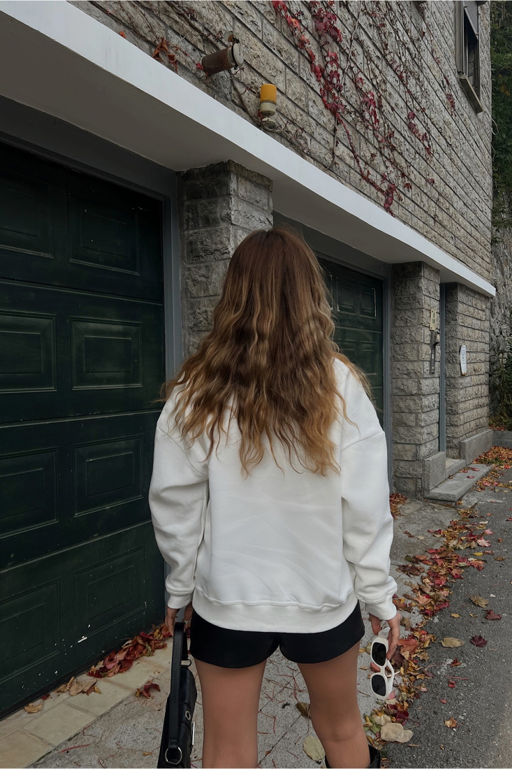 Beyaz Queens Baskılı Sweat ATE2554 - EYYO