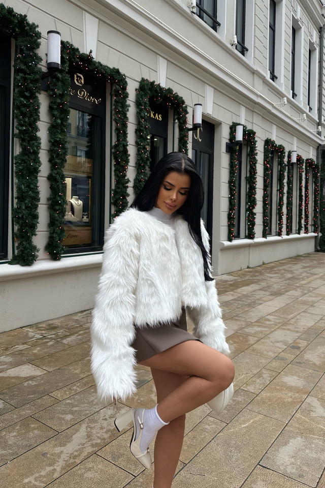 Beyaz Ruby Kısa Kürk ATE-0677 - 4