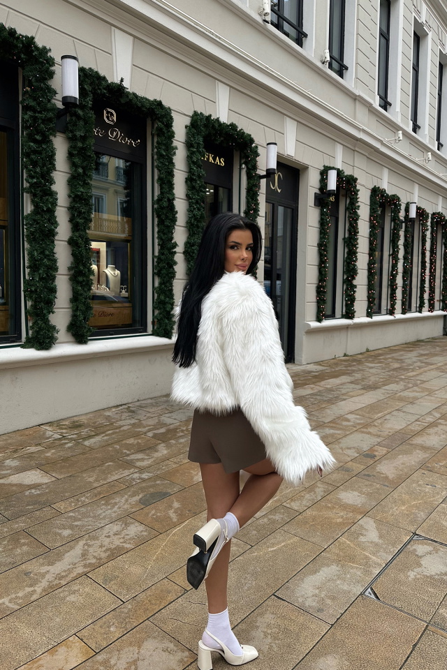 Beyaz Ruby Kısa Kürk ATE-0677 - 5